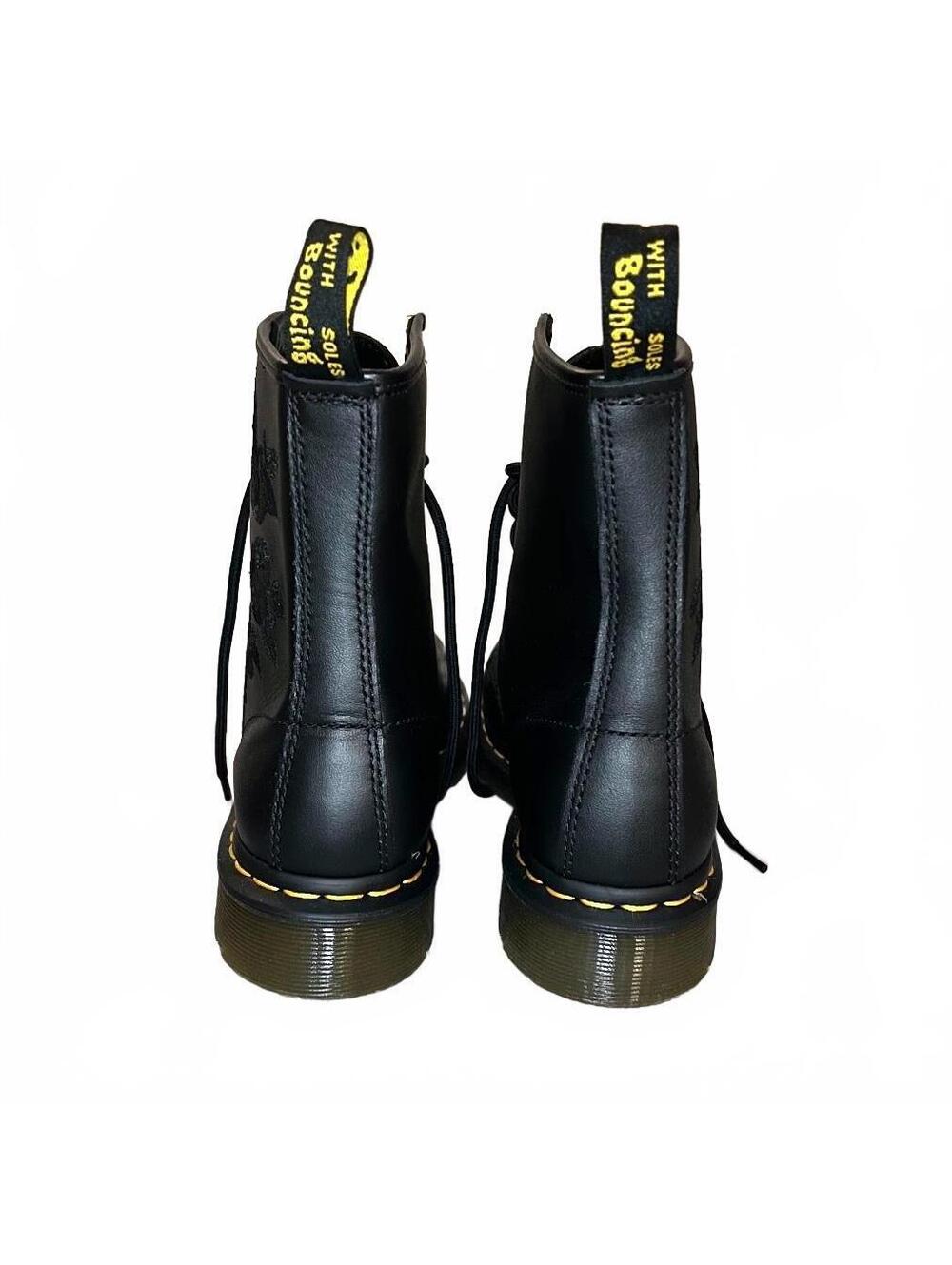 Dr. Martens Vonda Mono Black Floral Embroidered Boots US 8 - Picture 4 of 6